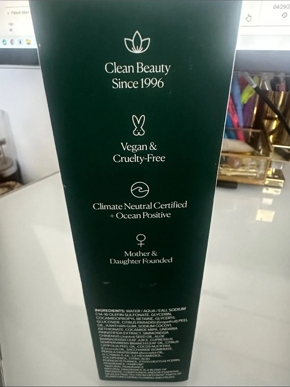 Sea Body Wash in White with Orange Accent